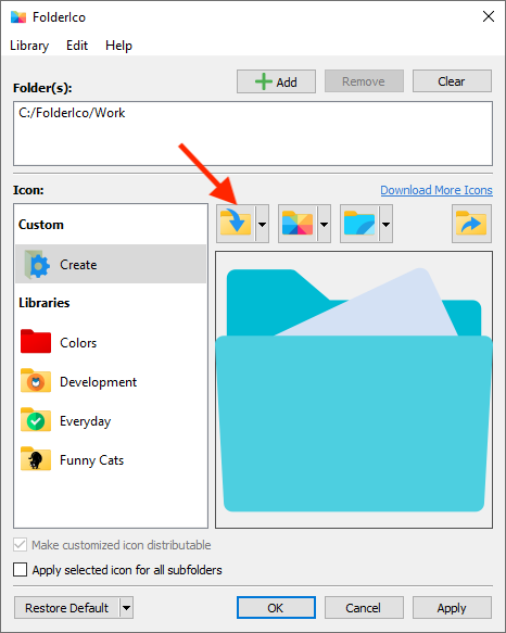 Load user defined folder icon