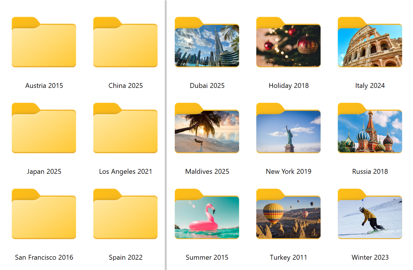Add a photo cover to your folders