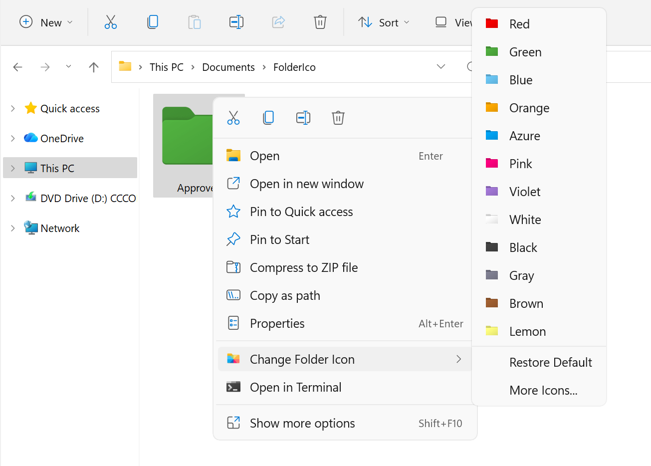 change folder icon windows