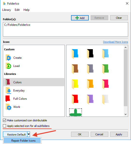 how to download icons for folders